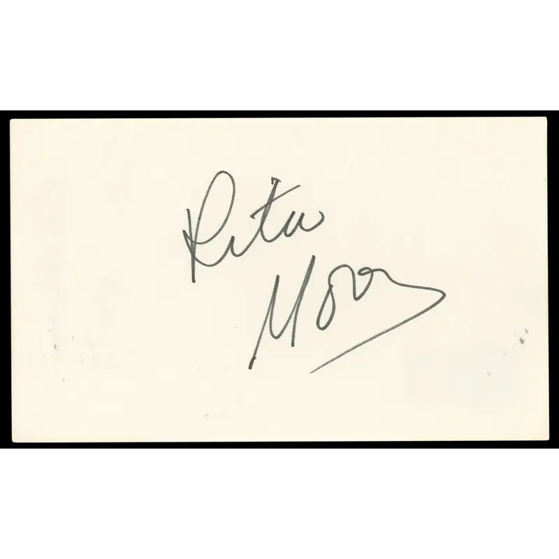 Rita Moreno West Side Story Authentic Signed 3x5 Index Card BAS #BN33281