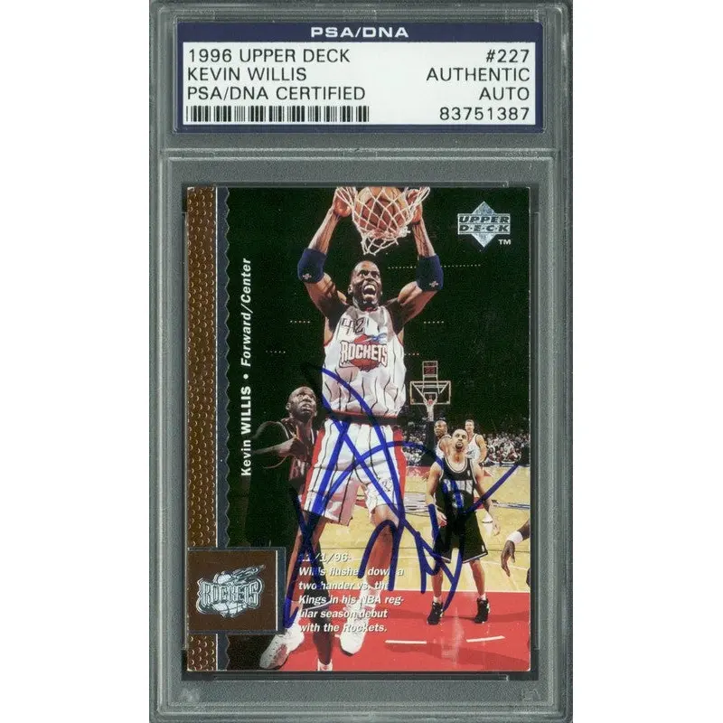 Rockets Kevin Willis Authentic Signed Card 1996 Upper Deck #227 PSA/DNA Slabbed