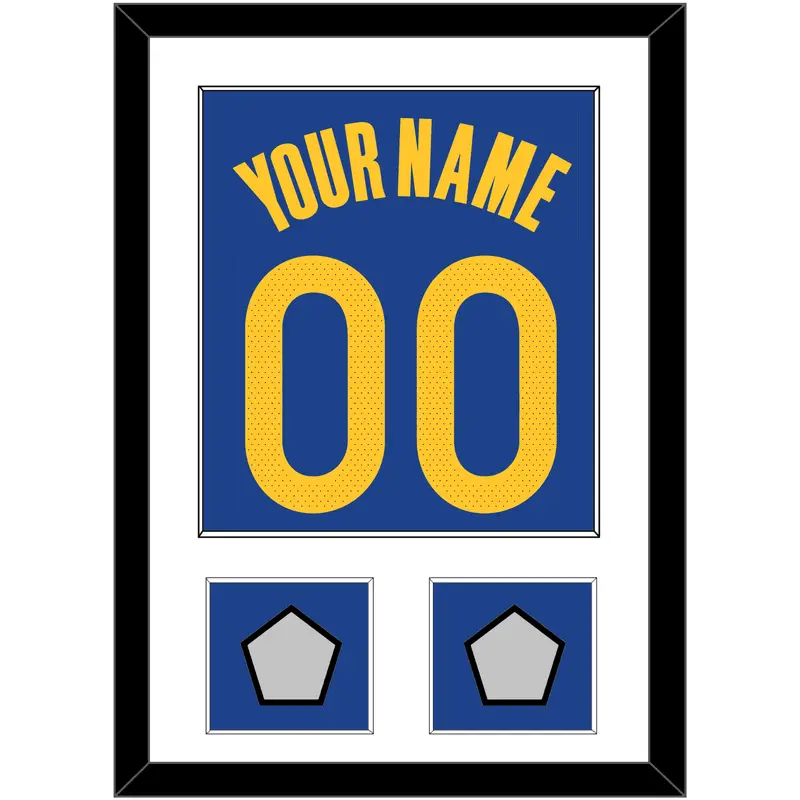 Golden State Name & Number With 2 Finals Patches - Blue Icon - Single Mat 1