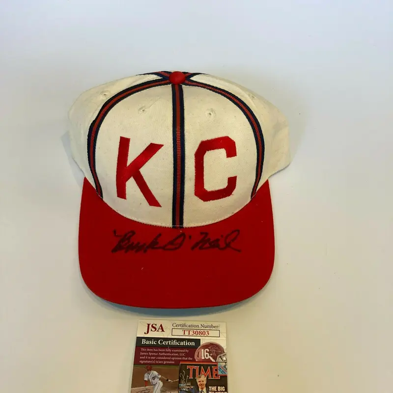 Buck ONeil Signed Kansas City Monarchs Negro League Hat JSA COA