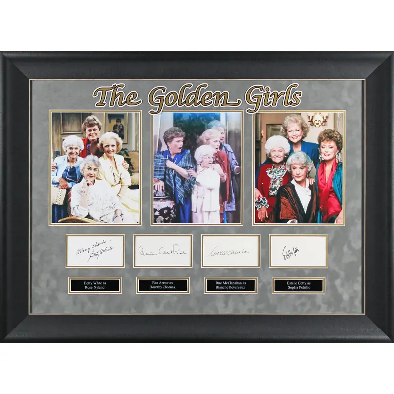 Golden Girls (4) White, Arthur, Getty & McClanahan Signed Framed Display BAS 2