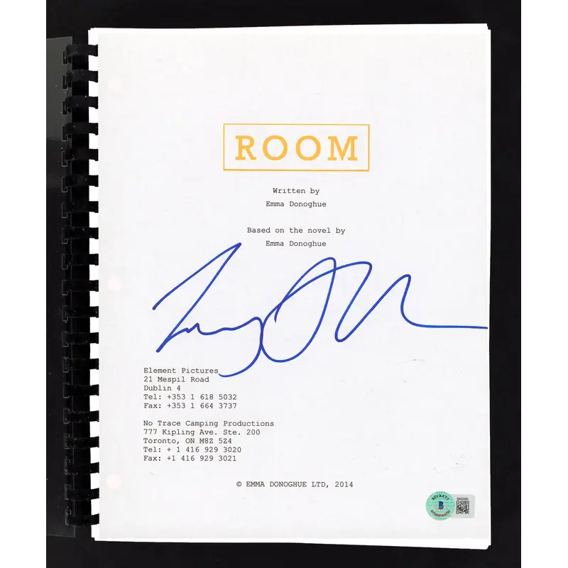 Lenny Abrahamson Room Authentic Signed Movie Script Autographed BAS #BK02200