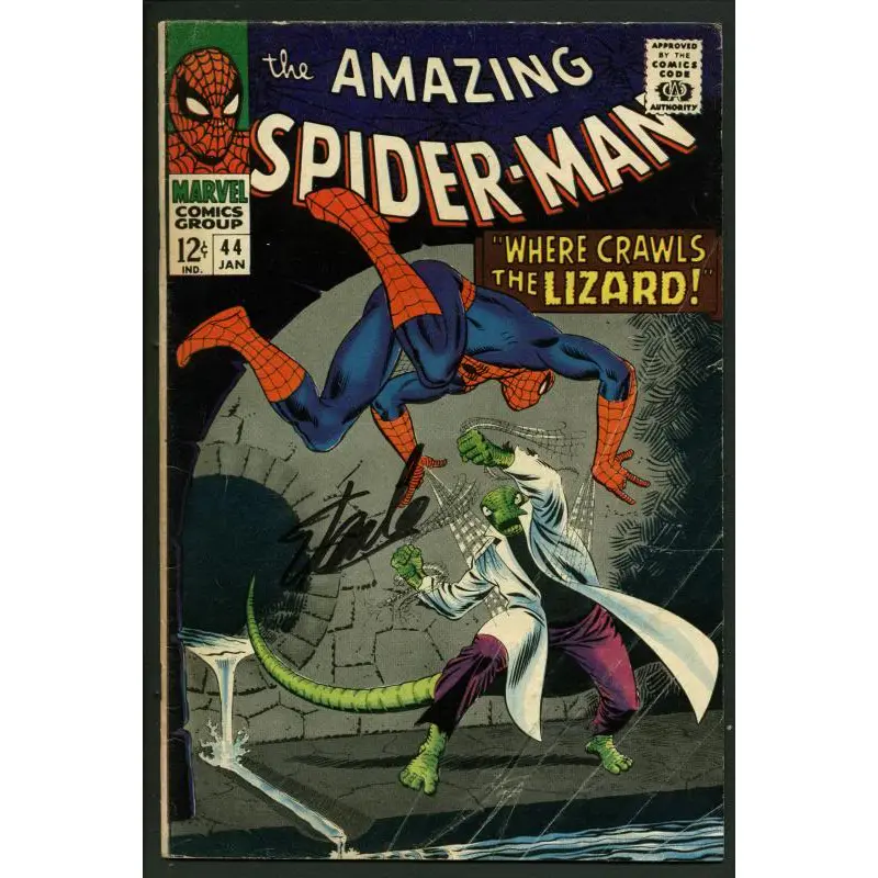 Stan Lee Signed Amazing Spider-Man #44 Comic Book The Lizard PSA/DNA #W18617