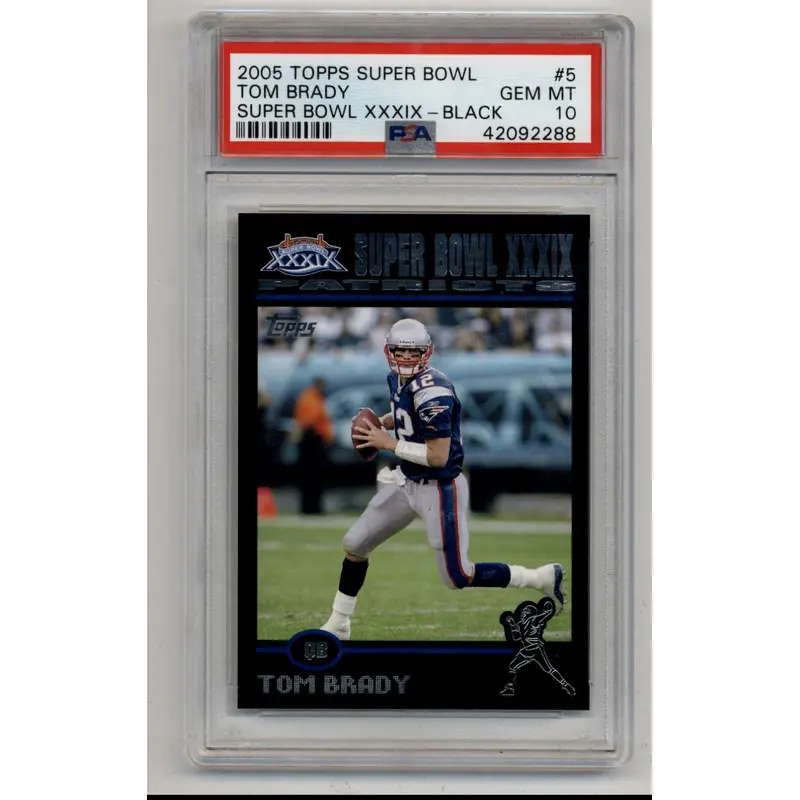Tom Brady 2005 Topps Super Bowl XXXIX Black 126/199 PSA 10 Gem Mint