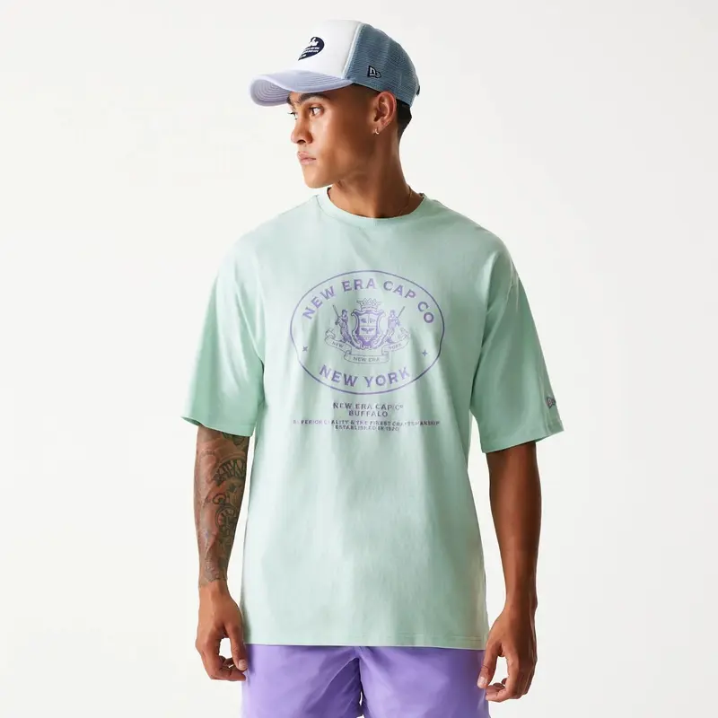 New Era Crest Pastel Green Oversized T-Shirt
