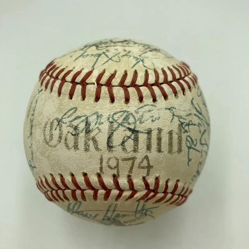 1974 Oakland As World Series Champs Team Signed Baseball JSA COA