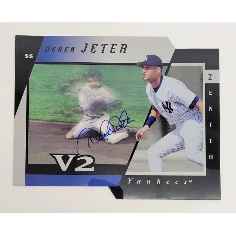 Derek Jeter Signed 1997 Pinnacle Zenith Jumbo 8x10 Card Auto Beckett COA