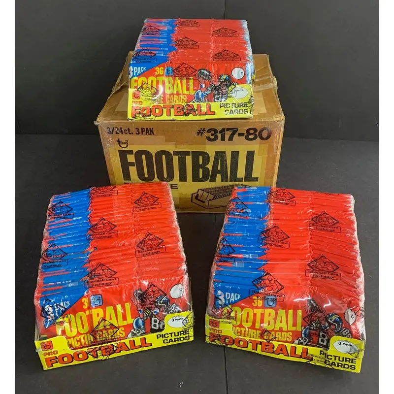 1980 Topps Football Unopened Wax Pack Rack Pack Case (3/24)