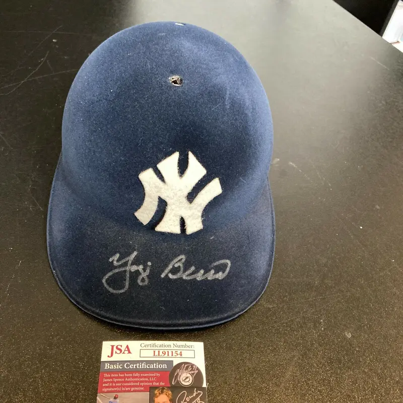 Yogi Berra Signed 1960's Vintage Style New York Yankees Baseball Helmet JSA COA