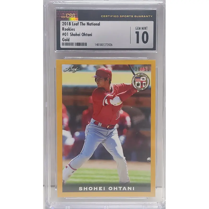 Shohei Ohtani 2018 Leaf The National Gold Rookie CSG 10 Gem Mint
