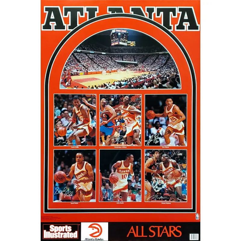 Atlanta Hawks All Stars 1989 6-Player NBA Action Poster - Marketcom Sports Illustrated