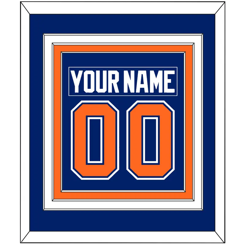 Edmonton Nameplate & Number (Back) Combined - Road Blue (1981-1994) - Triple Mat 2