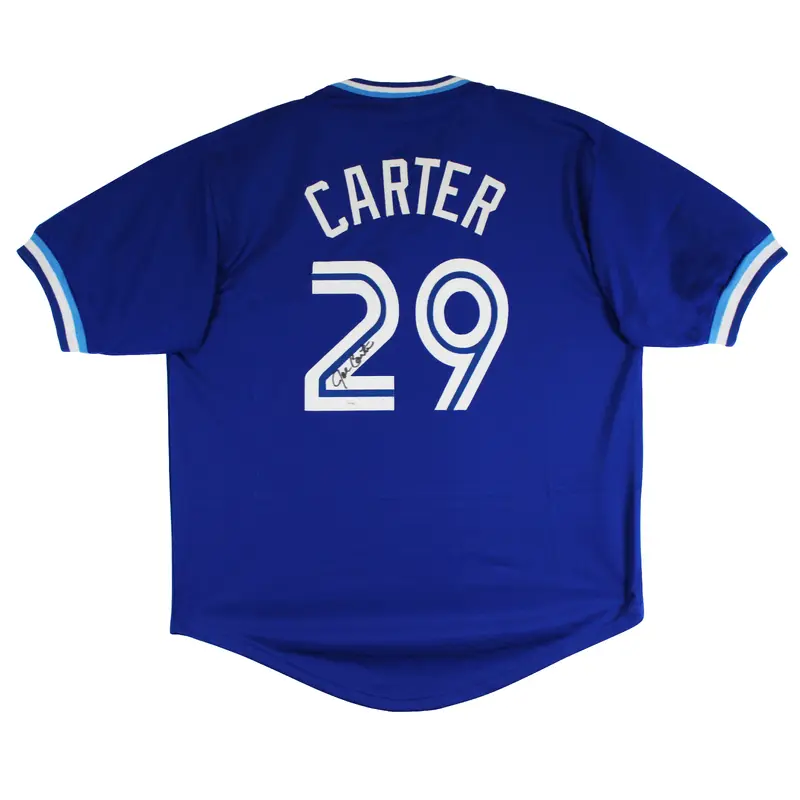 Joe Carter Authentic Signed Blue Pro Style Jersey Autographed JSA