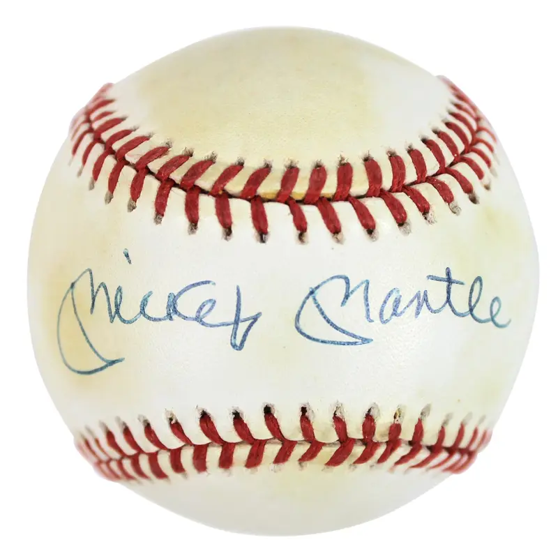 Yankees Mickey Mantle Authentic Signed Bobby Brown Oal Baseball BAS #A11558