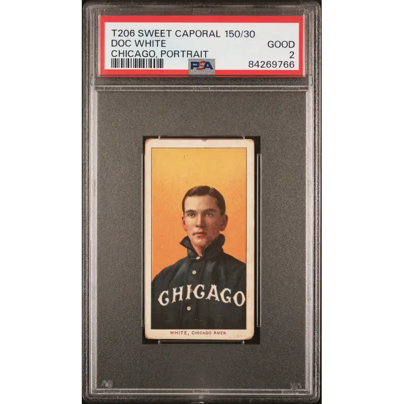 Doc White 1909-11 T206 Sweet Caporal 150/30 Chicago, Portrait PSA 2 Good