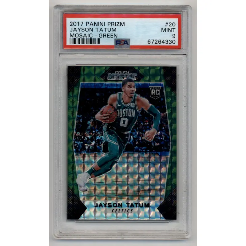 Jayson Tatum 2017-18 Prizm Mosaic Green #20 PSA 9 Mint