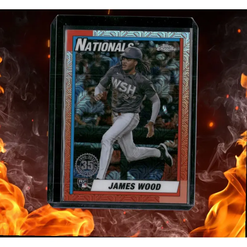 2025 Topps James Wood Retro 1990 Anniversary Mojo Chrome Rookie #T90C-55