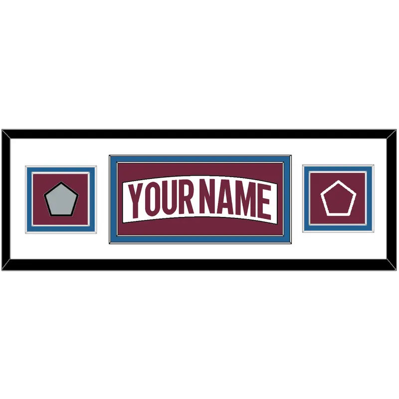 Colorado Nameplate & 2022 Stanley Cup Champions & Logo Patches - Road White - Double Mat 1