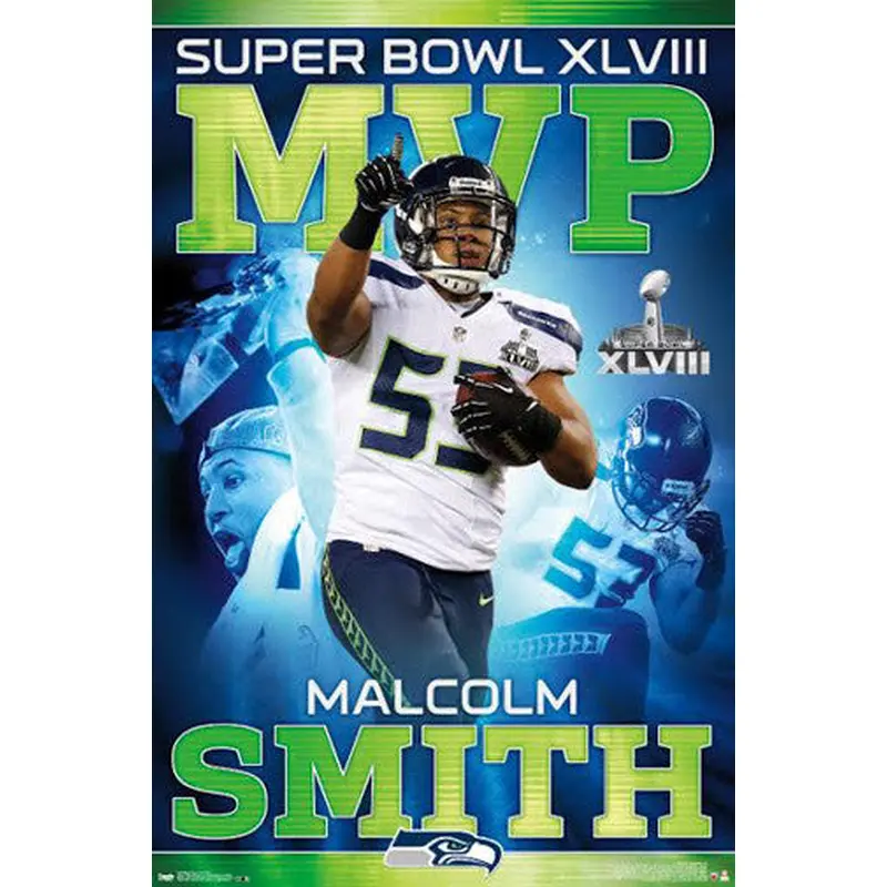 Malcolm Smith Seattle Seahawks Super Bowl XLVIII MVP (2014) Poster - Costacos Sports