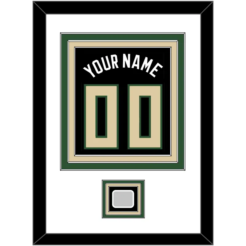 Milwaukee Name & Number With Finals Patch - Black Statement - Triple Mat 1