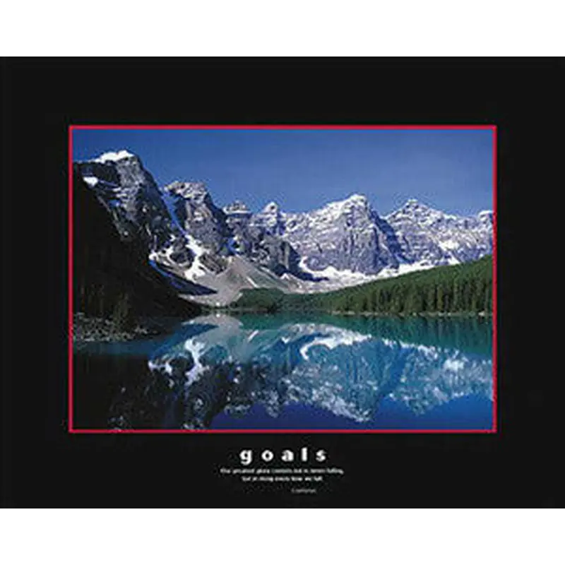 Mountain Landscape "Goals" Confucious Quote Motivational Poster - Eurographics 16x20