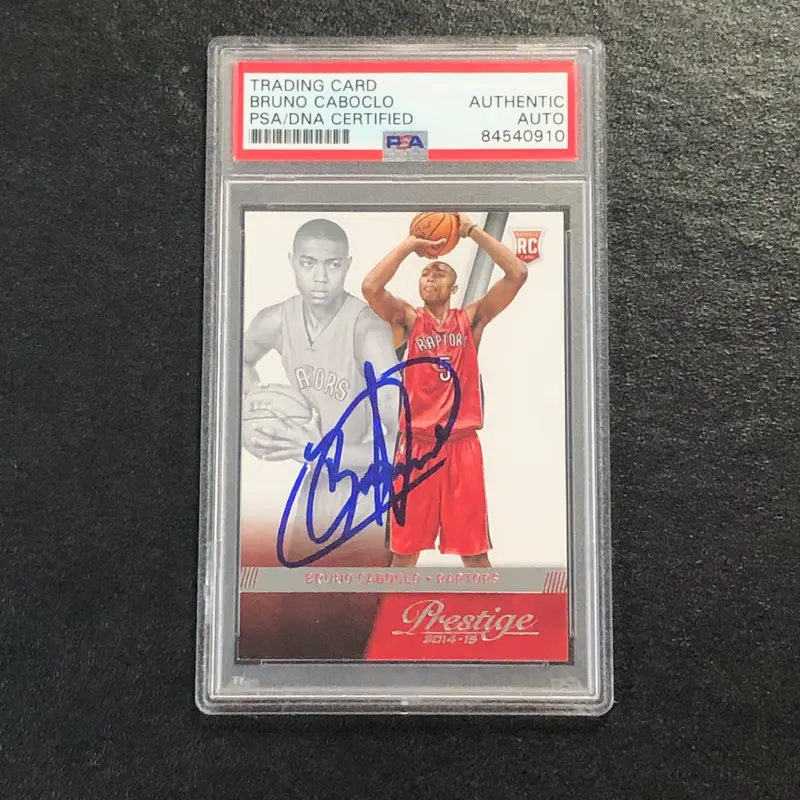 2014 Panini Prestige #184 Bruno Caboclo Signed Card AUTO PSA/DNA Slabbed RC Raptors