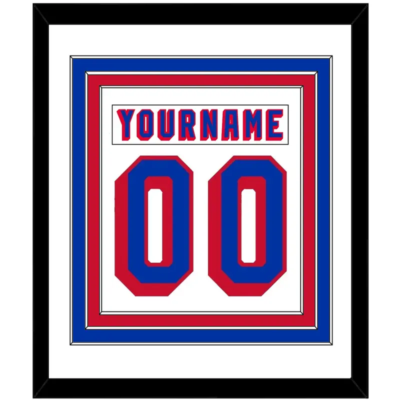 New York Nameplate & Number (Back) Combined - Home White (1978-1990) - Triple Mat 1