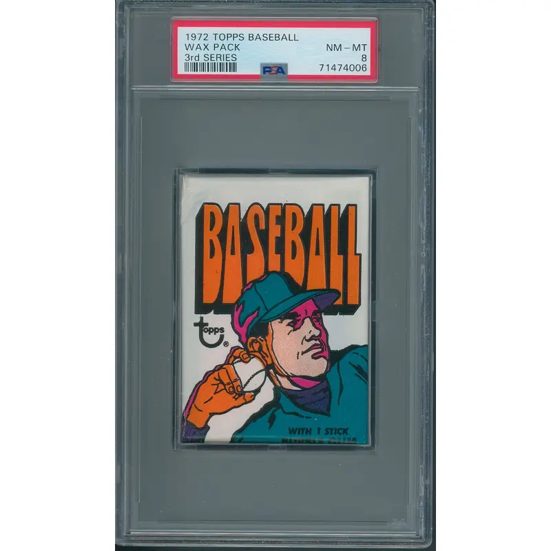 1972 Topps Baseball Unopened 3rd Series Wax Pack PSA 8 *4006