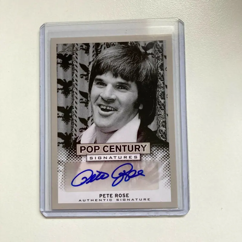 Leaf Pop Century Pete Rose Auto Signed Autographed Baseball Card