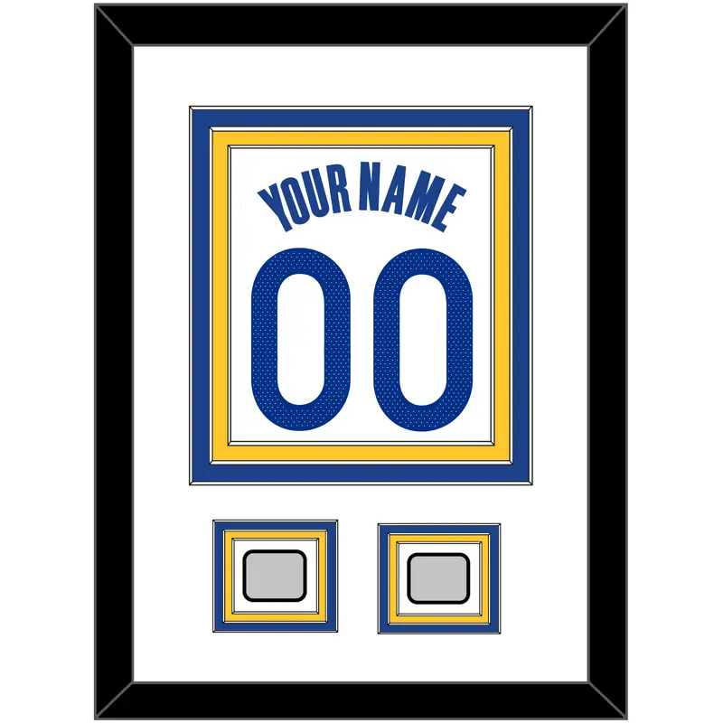 Golden State Name & Number With 2 Champions Patches - White Association - Triple Mat 1