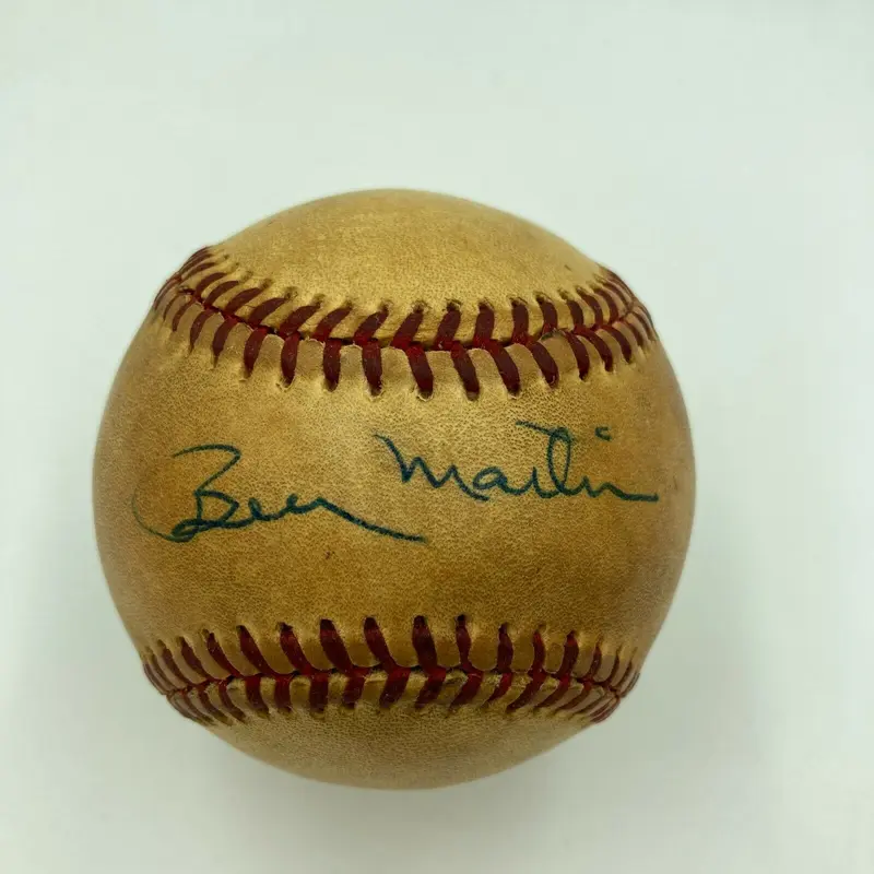 Billy Martin & Whitey Ford Signed Official National League Baseball JSA COA