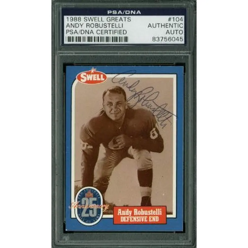Giants Andy Robustelli Signed Card 1988 Swell Greats #104 PSA Slabbed #83756045