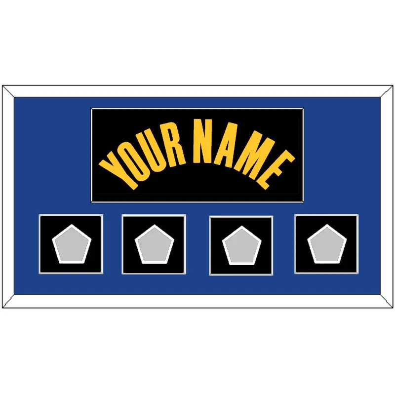 Golden State Name & 4 Finals Patches - Black City (2021-2022) - Single Mat 2