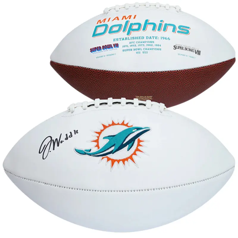 Jaylen Waddle Autographed Miami Dolphins Logo Football - Fanatics