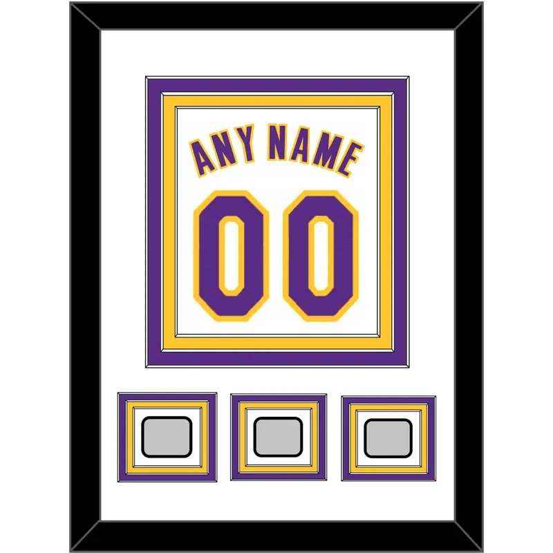 Los Angeles Name & Number With 3 Trophy Patches - Alternate White (2002-2018) - Triple Mat 1