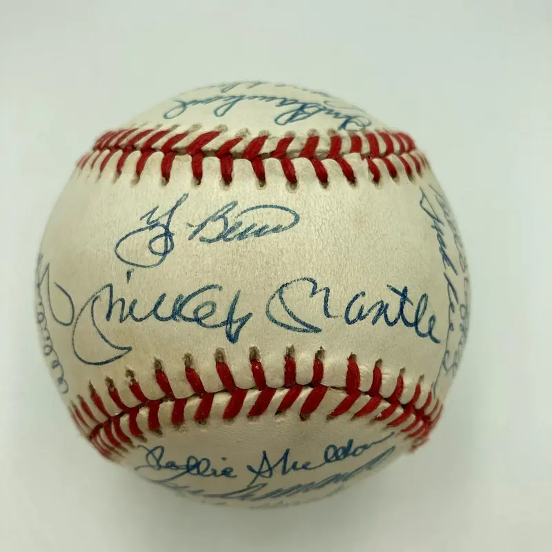 1961 New York Yankees World Series Champs Team Signed Baseball Mickey Mantle JSA