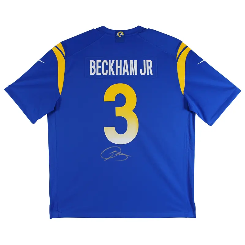 Rams Odell Beckham Authentic Signed Blue Nike Jersey Autographed BAS Witnessed 2