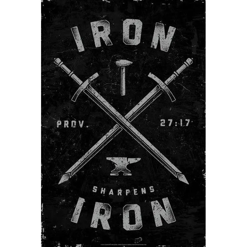 Iron Sharpens Iron (Proverbs 27:17) Biblical Inspirational Poster - Slingshot