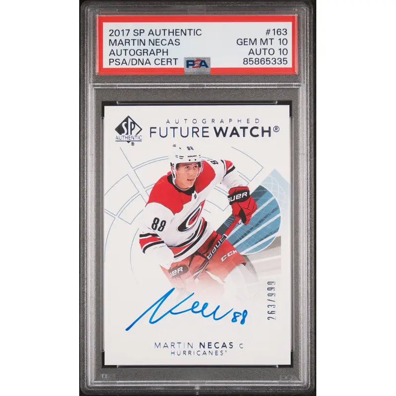 Martin Necas 2017 SP Authentic Auto 263/999 PSA 10 Auto 10