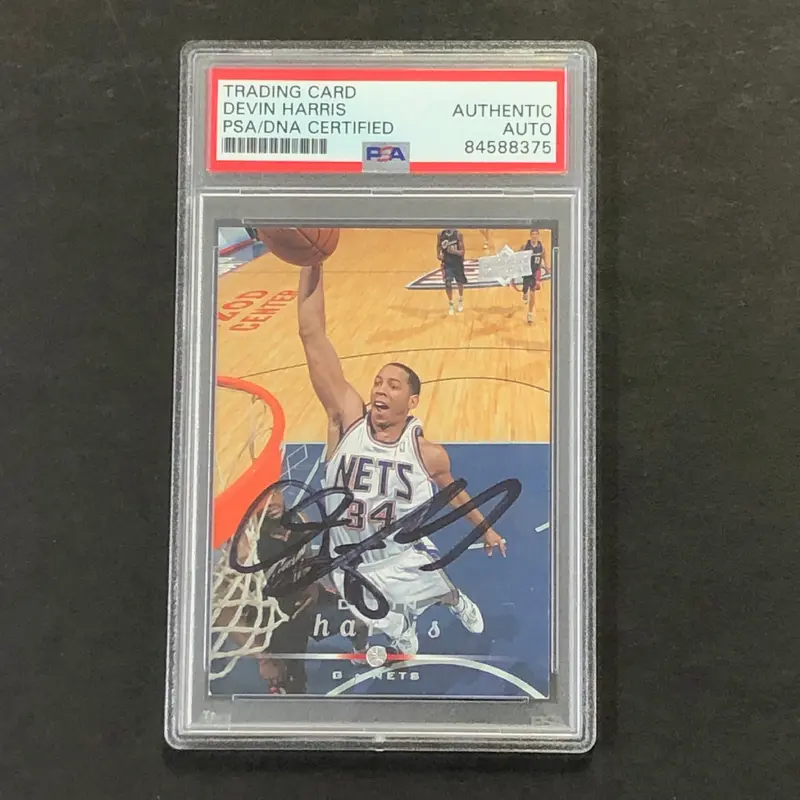 2008-09 Upper Deck First Edition #51 Devin Harris Signed Card AUTO PSA Slabbed