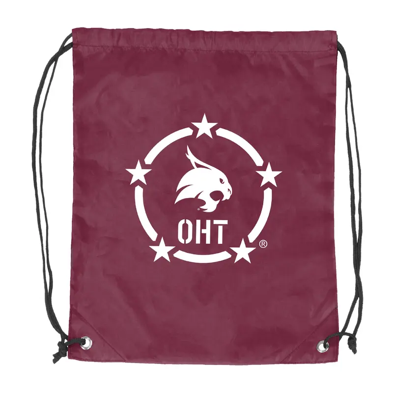 Texas State University Maroon Cruise Backsack f/ OHT Cobrand
