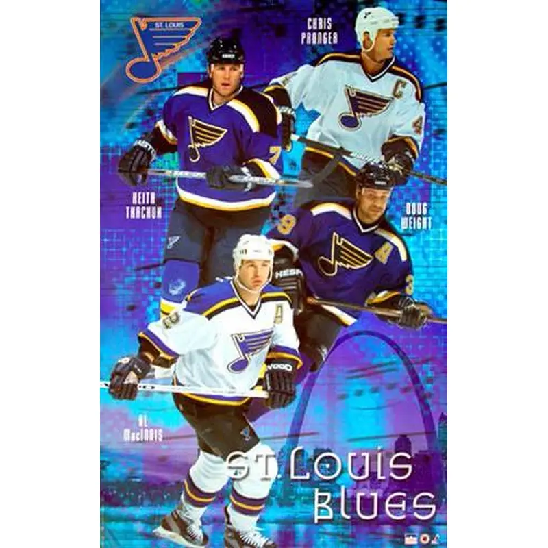 St. Louis Blues "Superstars" Poster (MacInnis Pronger, Weight, Tkachuk) - Starline 2001