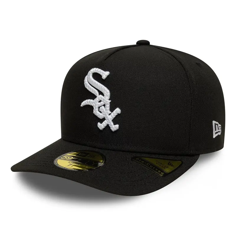 Chicago White Sox MLB Script Safety Pin Black 59FIFTY A-Frame Fitted Cap