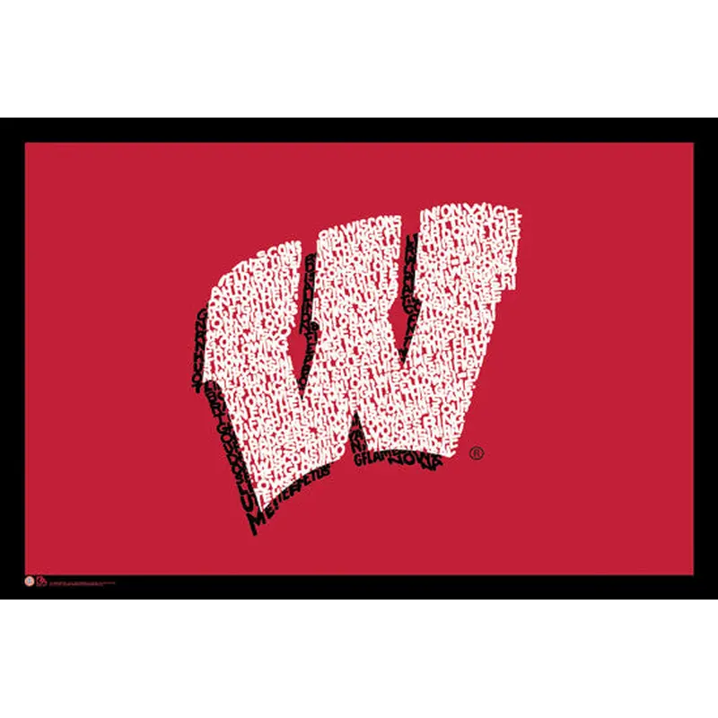Wisconsin Badgers "On Wisconsin!" Fight Song Logo Poster