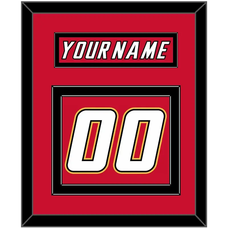 Calgary Nameplate & Number (Back) - Road Red (1995-2000) - Double Mat 4