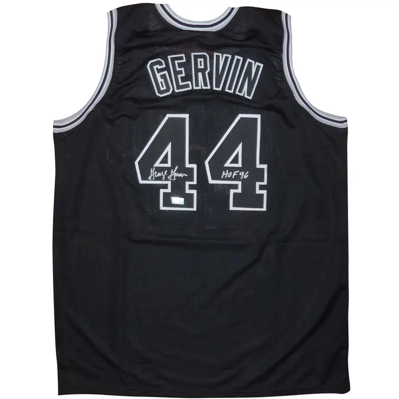 George Gervin Autographed San Antonio (Black #44) Ice Man Custom Jersey - JSA