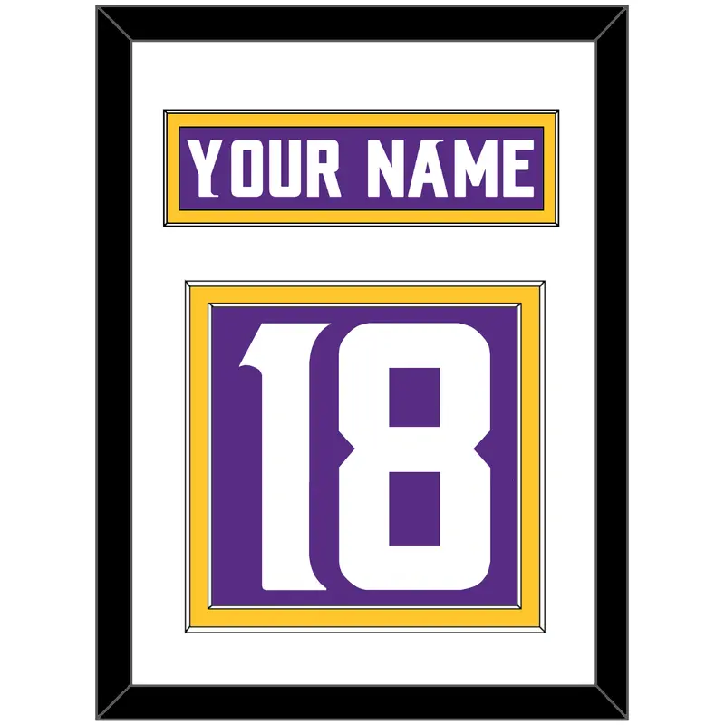 Minnesota Nameplate & Number (Back) - Home Purple - Double Mat 1