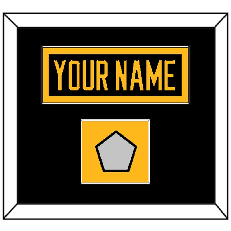 Pittsburgh Nameplate & Stanley Cup Finals Patch - Road Black (1988-1992) - Single Mat 2