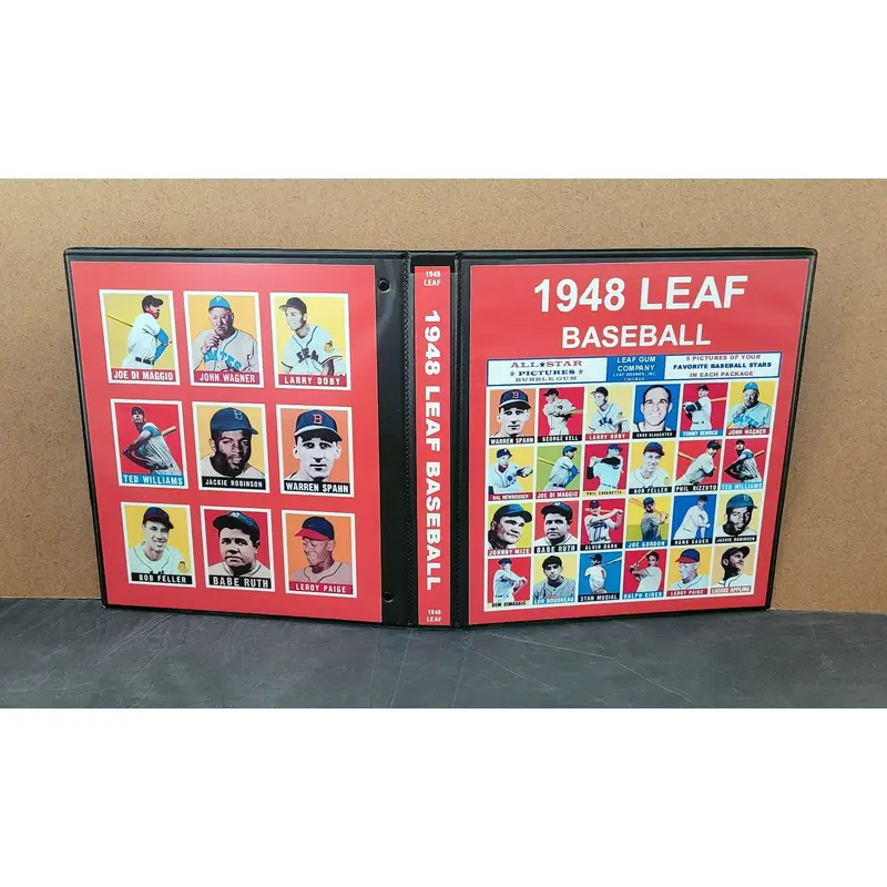 1948 Leaf Baseball Cards Custom Made Album Binder 3 Sizes - 3444
