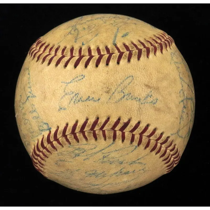 1955 Chicago Cubs Team Signed National League Baseball Ernie Banks JSA COA